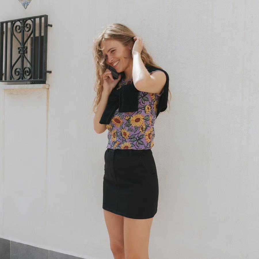 Dedicated Black Skirt Riala Rock Damen schwarz 